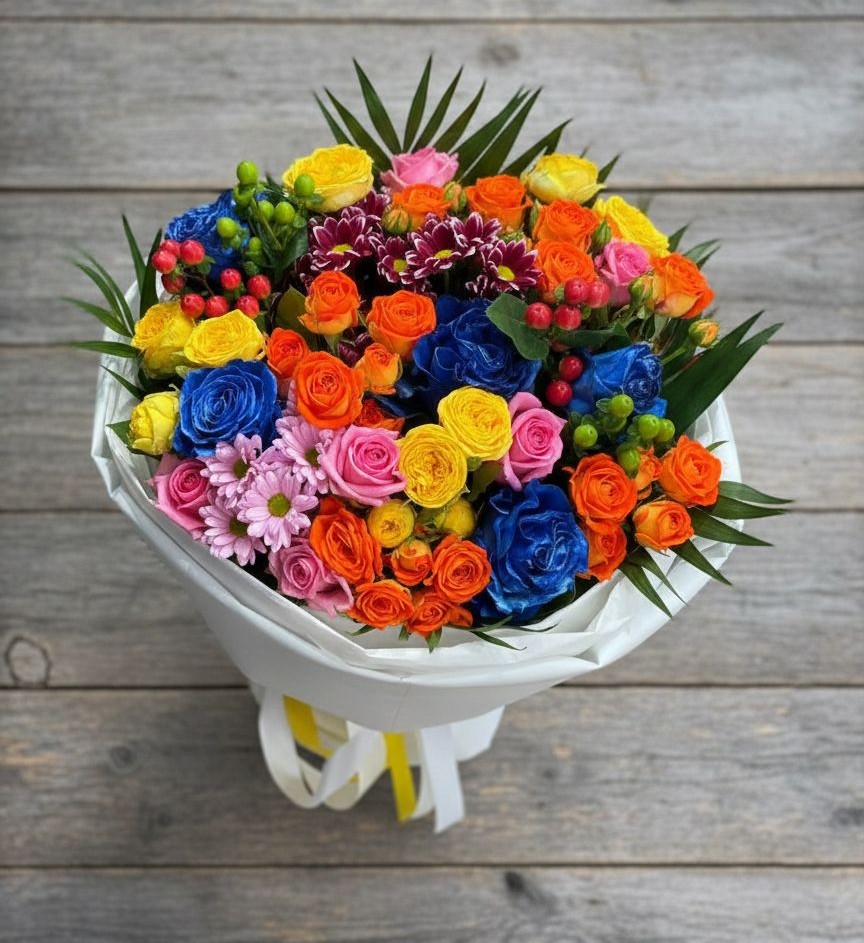 Букет цветов из: Розы и Хризантемы в Ильинский Погост