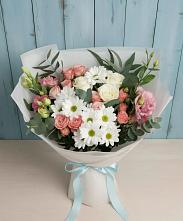 Букет цветов из:  Розы, Лизиантусы и Хризантемы #REPLACE_PRED# Ильинский Погост