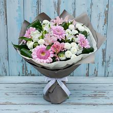 Букет цветов из:  Герберы, Альстромерии и Хризантемы в Ильинский Погост