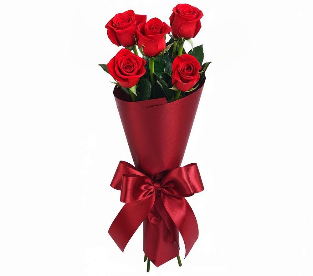 Букет 5 Красных роз Эдлесс Лав в Ильинский Погост