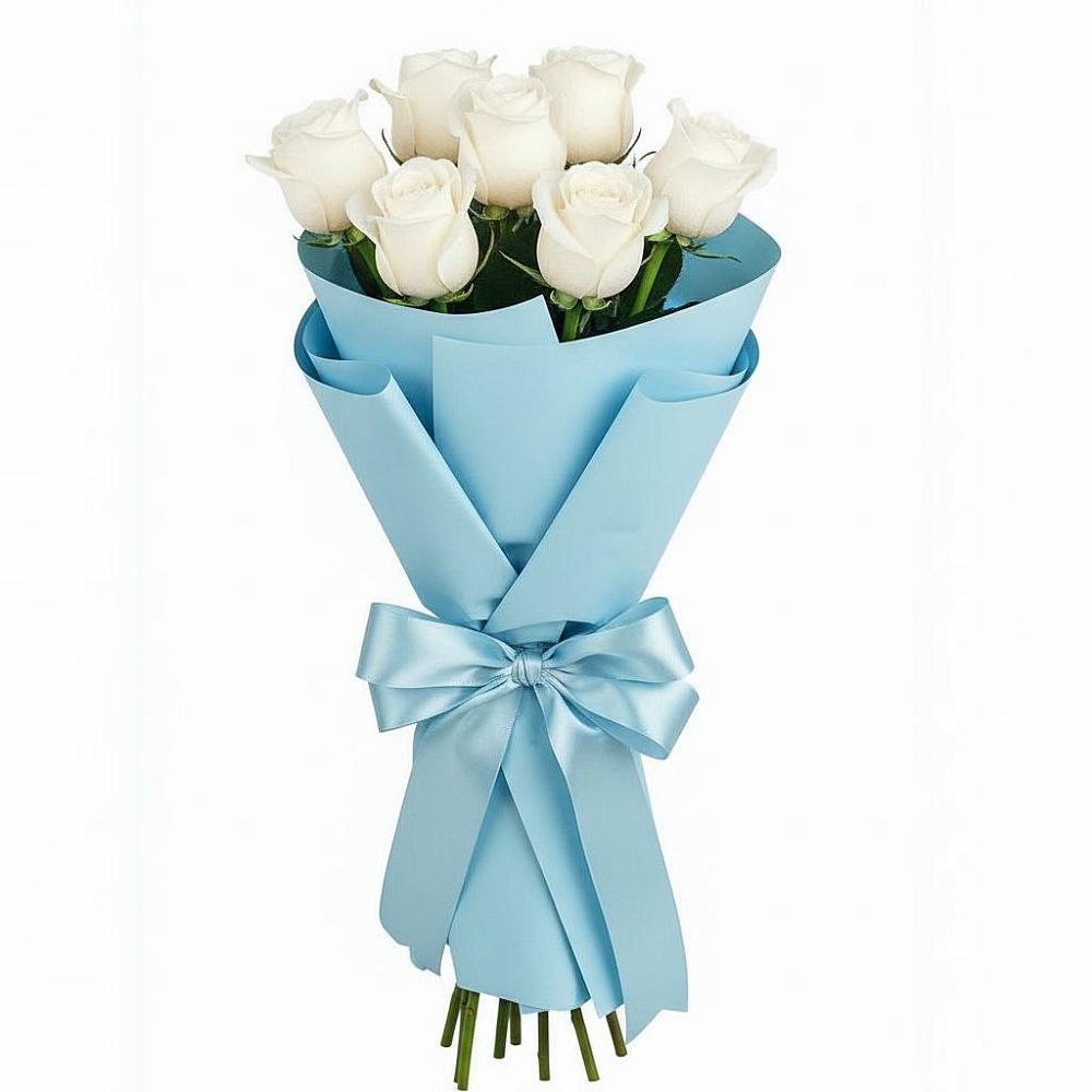Букет 7 белых роз Проуд в Ильинский Погост