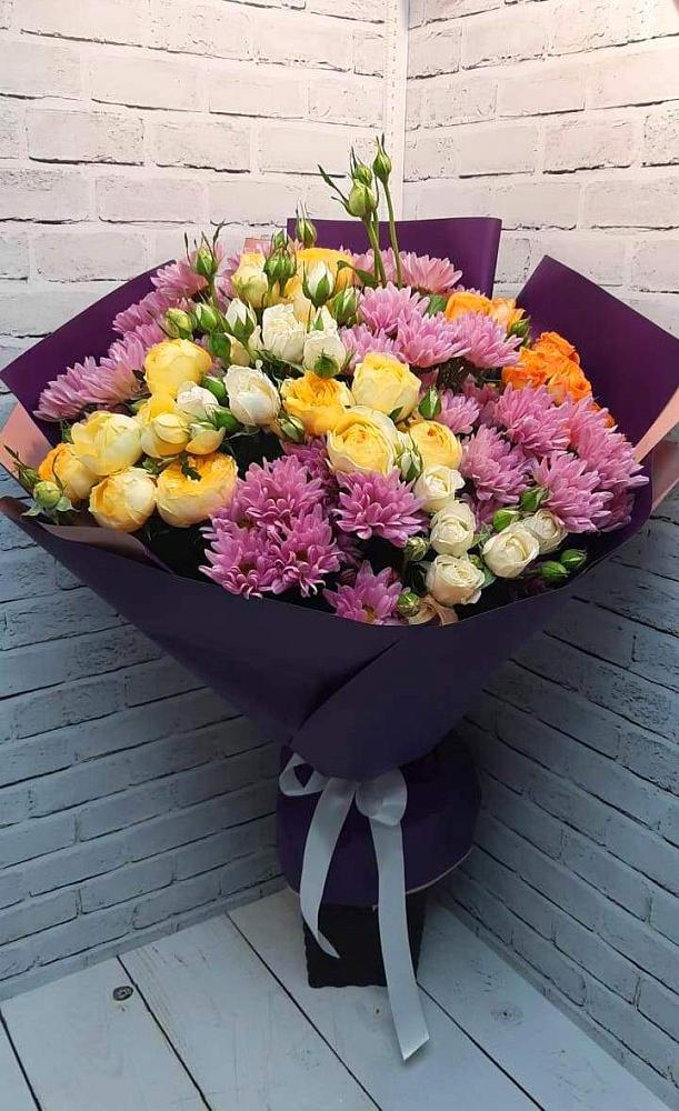 Букет цветов из: Хризантемы и Розы в Ильинский Погост
