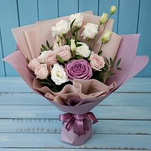 Букет цветов из:  Розы и Лизиантусы #REPLACE_PRED# Ильинский Погост