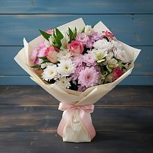 Букет цветов из:  Хризантемы, Альстромерии и Розы #REPLACE_PRED# Ильинский Погост