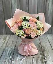 Букет цветов из:  Гвоздики, Розы и Хризантемы в Ильинский Погост