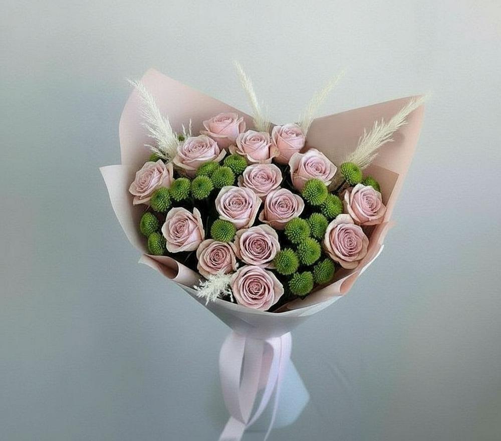 Букет цветов из: Розы и Хризантемы в Ильинский Погост