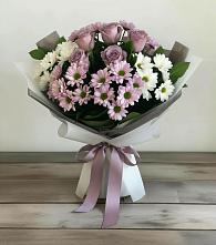 Букет цветов из:  Хризантемы и Розы в Ильинский Погост