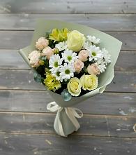 Букет цветов из:  Альстромерии, Розы и Хризантемы в Ильинский Погост