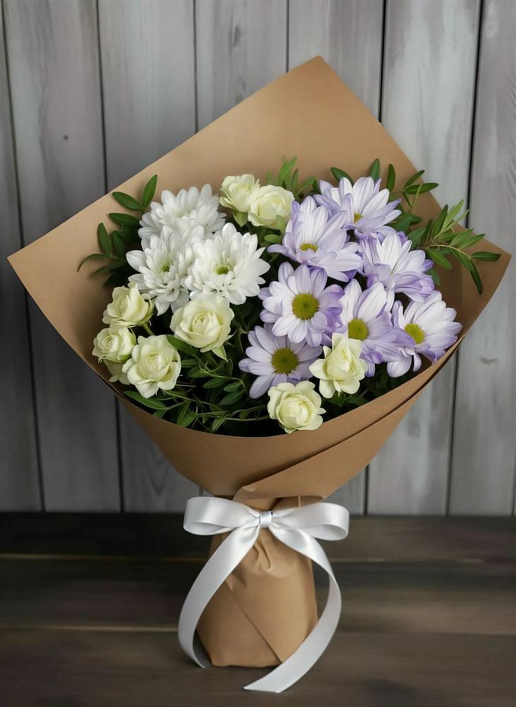 Букет цветов из: Хризантемы и Розы в Ильинский Погост